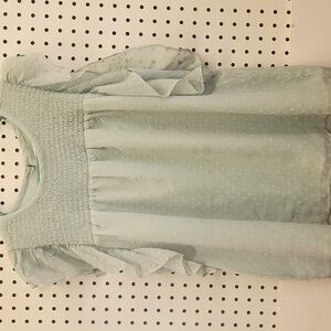Loft baby doll style top women's size large light green EUC